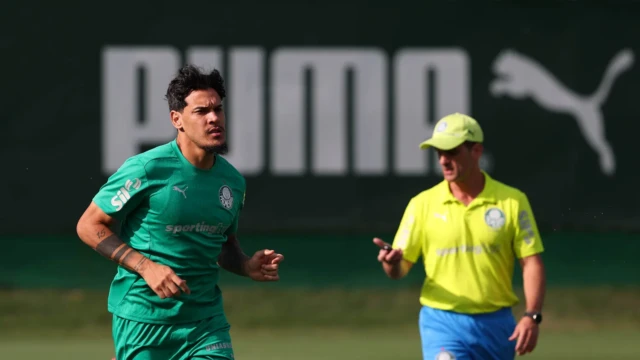Gustavo Gómez torceu o joelho direito (Foto: Cesar Greco/Palmeiras)